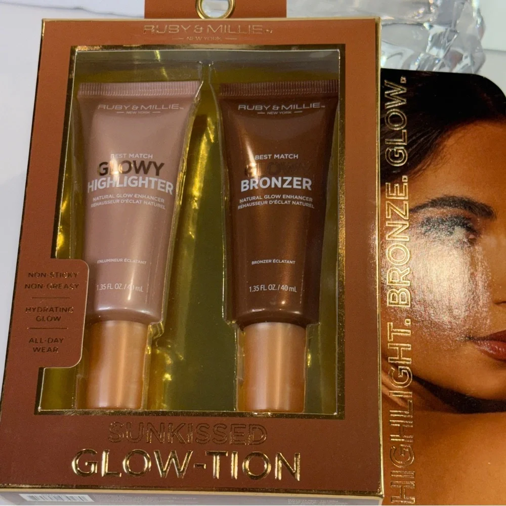 🆕 Glow-Tion Set – Glowy Highlighter & Bronzer Duo | New Vegan Cruelty-Free